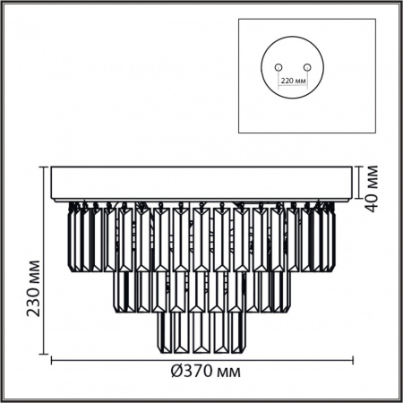 фото Хром/хрусталь металл/прозрачный Люстра потолочная Е14 4*40W 220V ZAHA CLASSI, арт. 8266/4C