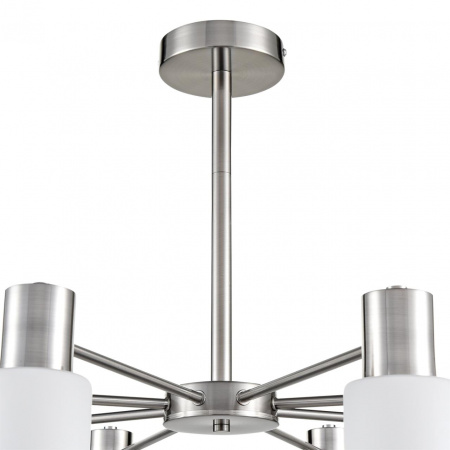 фото Никель/белый металл/стекло Люстра потолочная Е14 8*40W 220V MAVE COMFI, арт. 8099/8C