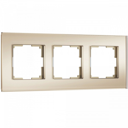 фото Рамка из стекла на 3 поста Senso шампань soft-touch W0033111