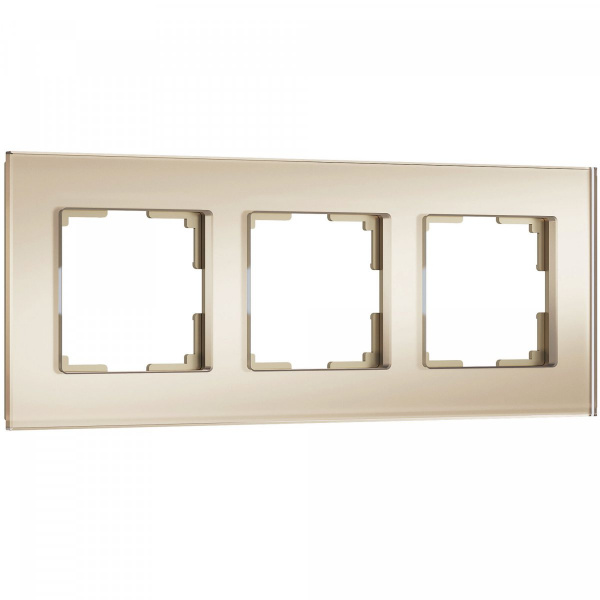 фото Рамка из стекла на 3 поста Senso шампань soft-touch W0033111