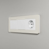 фото Рамка из поликарбоната на 3 поста Split айвори/белый, soft-touch W0033066