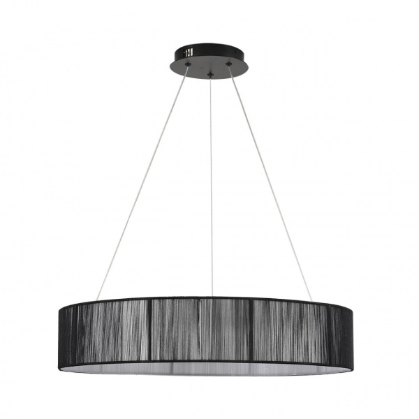 Черный, металл/текстиль/силикон Люстра подвесная LED 40W 3000/4000/6000K 220V KAVA LEDIO, арт. 8371/40L