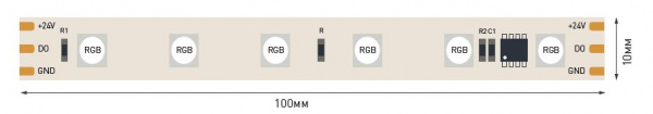 Лента светодиодная SWG pro, SMD5050, 60 LED/м, 14,4 Вт/м, 24В, IP20, RGB, WS2811, 3 года гарантия, катушка 5 м