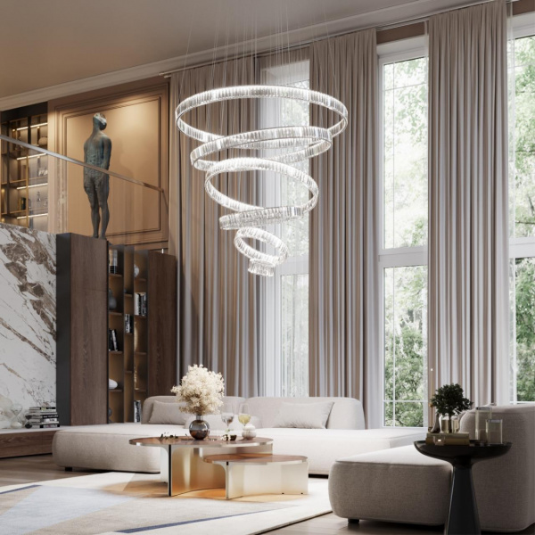 фото Хром/прозрачный металл/хрусталь Люстра LED 260W 4000K 30600Лм VEKIA L-VISION, арт. 4930/260L