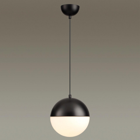 фото Черный/металл/белый/стекло Подвес E27 1*40W PINGA PENDANT, арт. 4958/1A
