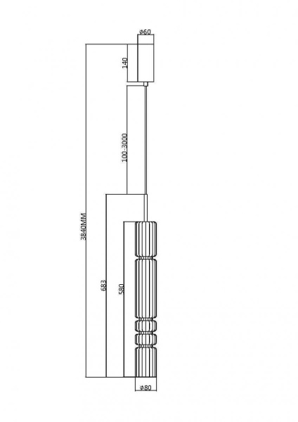 Подвесной светильник Maytoni Ordo MOD272PL-L12BS3K, черный
