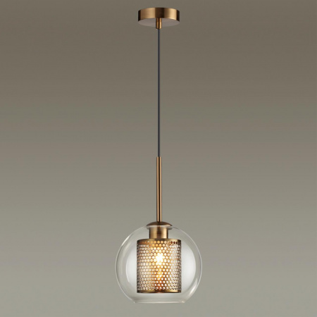 фото Античн.бронза/металл/прозрачный/стекло Подвес E27 1*40W CLOCKY PENDANT, арт. 4939/1