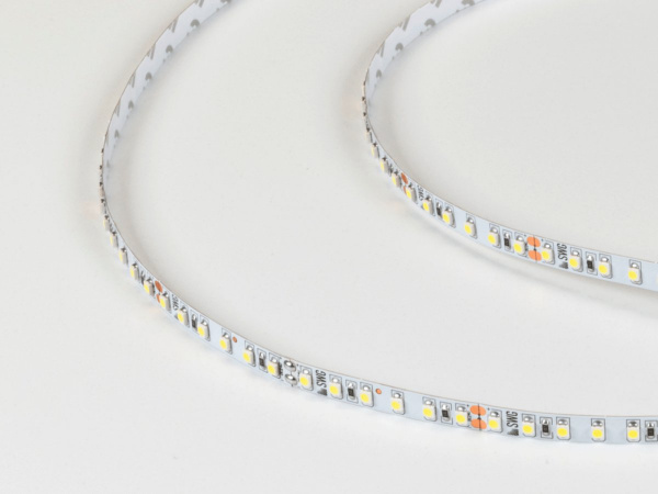 фото Светодиодная лента 3528, 120 LED/м, 9,6 Вт/м, 24В, IP20, Цвет: Холодный белый, SWG3120-24-9.6-W-M, катушка 5 м