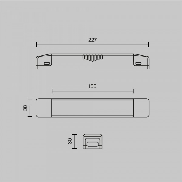 фото Источник напряжения встраиваемый Elasity 48В, 150Вт, белый Maytoni Technical TRA160DR-150W-S