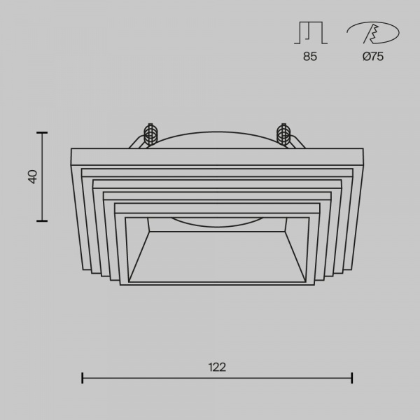 фото Встраиваемый светильник Maytoni Technical Gyps Modern DL005-1-01-W, белый