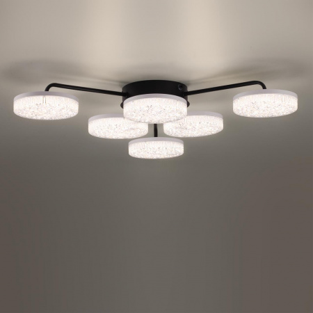 фото Черный, металл/акрил Люстра потолочная с ПДУ LED 85W 3000-6000К 220V DIDANA LEDIO, арт. 8236/6CL