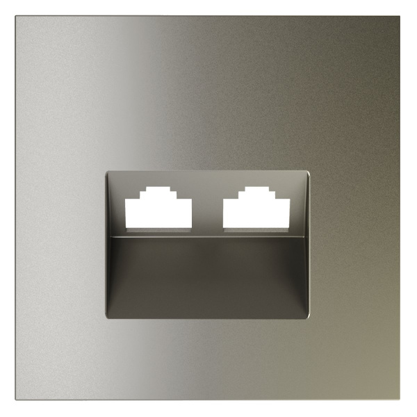 фото Накладка для розетки компьютерной двойной RJ45+RJ45 кат.6, S70 (шелк)