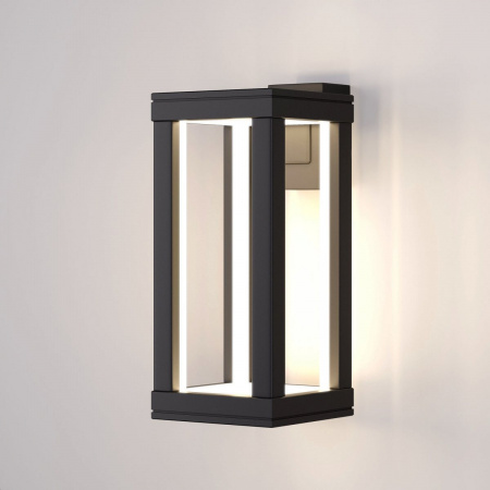 фото Уличный настенный светодиодный светильник Frame LED IP54 1527 TECHNO черный