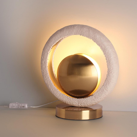 фото Сатинированн.латунь/беж./металл/полирезин Настольная лампа 1*G9 LED*6W SATURN HIGHTECH, арт. 5443/1T