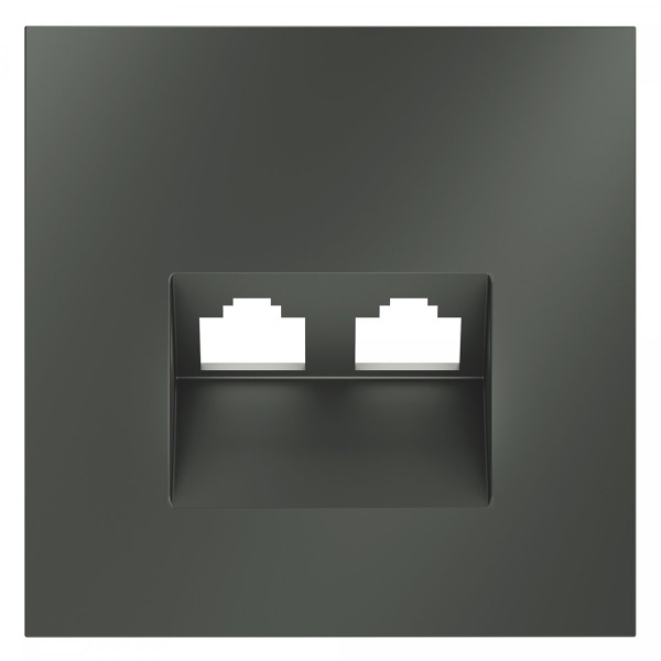 Накладка для розетки компьютерной двойной RJ45+RJ45 кат.6, S70 (титан)