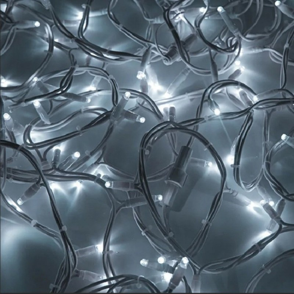 Гирлянда (Нить) ALEDUS, 24 В, 10/1 м, белый провод, резина, белый, без мерцания