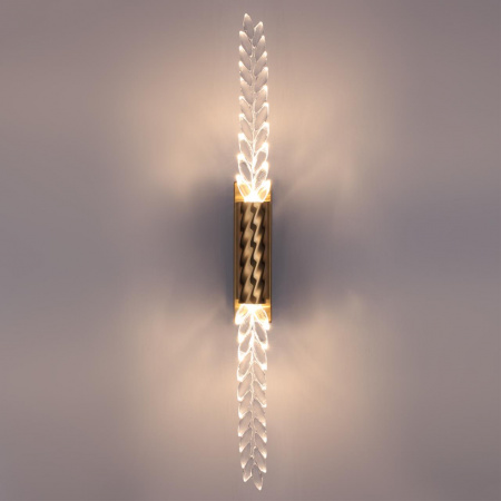 фото Сатинированн.латунь/прозрачн./металл/стекло Настенный светильник LED 5W (2*2.5W) 3000K 207Лм KOLOS L-VISION, арт. 5449/5WL