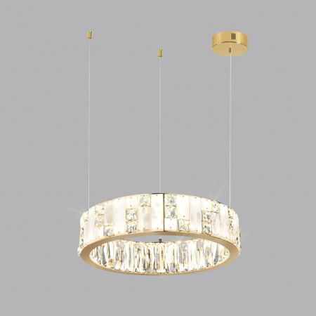 фото Золото/прозрачный/белый/металл/хрусталь/алебастр Люстра LED 46W 3700K CROSSA HALL, арт. 5072/60L