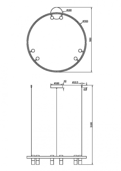 Подвесной светильник Maytoni Satellite MOD102PL-L42BK, черный
