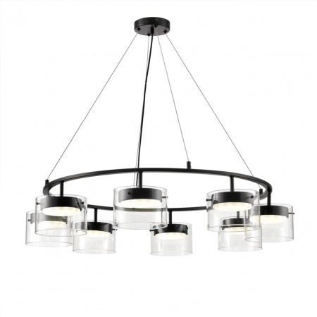 фото Черный/прозрачный, металл/стекло Светильник подвесной LED GX70 8*10W 220V NATALINA COMFI, арт. 8232/8