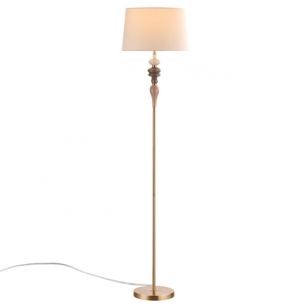 фото Античн.бронза/беж.абажур/металл/керамика Торшер E27 1*60W HOMI CLASSIC, арт. 5040/1F