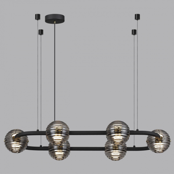 фото Черн./золото/дымчатый/металл/стеко Люстра LED 60W 4000К 1526Лм TRONI L-VISION, арт. 5041/60LA