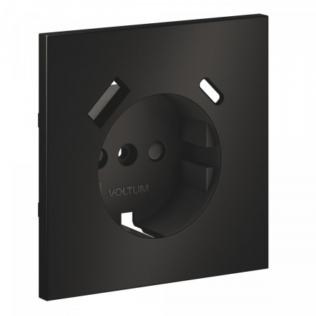 фото Накладка для розетки с заземлением и защитными шторками, с USB A+C, S70 Metal (антрацит)
