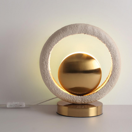 фото Сатинированн.латунь/беж./металл/полирезин Настольная лампа 1*G9 LED*6W SATURN HIGHTECH, арт. 5443/1T