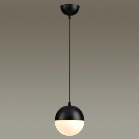фото Черный/металл/белый/стекло Подвес E27 1*40W PINGA PENDANT, арт. 4958/1