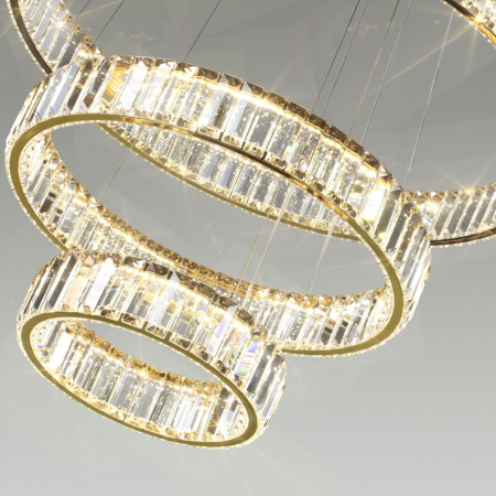 фото Золотой/прозрачный металл/хрусталь Люстра LED 88W 4000K 8800Лм VEKIA L-VISION, арт. 5015/88L