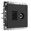 фото Розетка ТВ+Ethernet RJ-45 6 cat. (черный матовый) W1181308