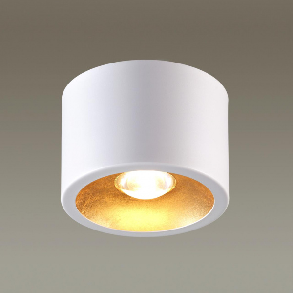 фото Белый с золотым фольг-м Потолочной накладной светильник LED GU10 1*7W 220V GLASGOW (вместо 3877/1CL) HIGHTECH, арт. 6668/1CL