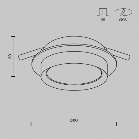 фото Встраиваемый светильник Maytoni Technical Hoop DL086-GX53-RD-BG, черный
