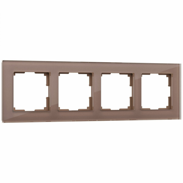 фото Рамка из стекла на 4 поста Favorit латте W0041142