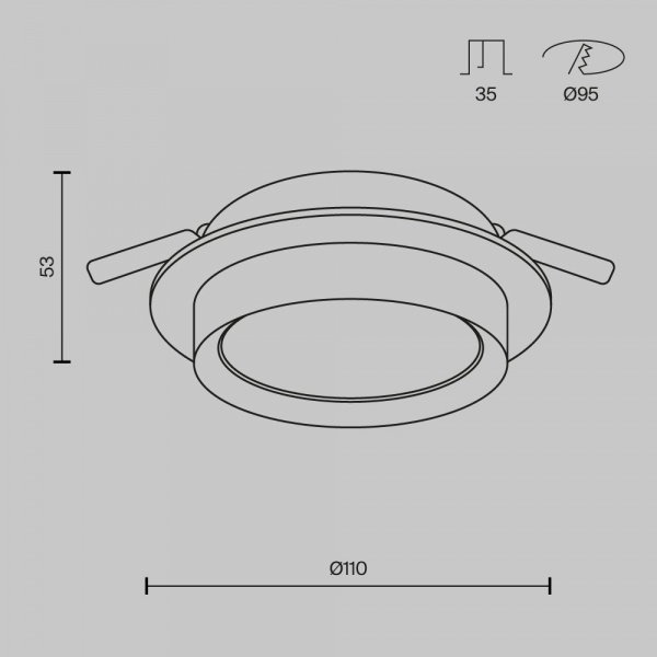 фото Встраиваемый светильник Maytoni Technical Hoop DL086-GX53-RD-BG, черный