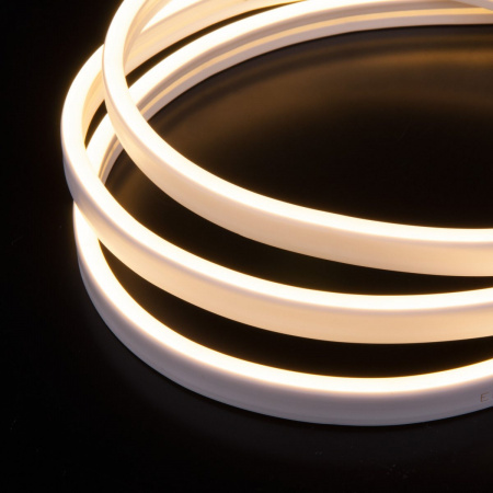фото Светодиодный гибкий неон 24 В 10 Вт/м 120 Led/м 2835 IP65, теплый белый 3300K, 5м 24V 10W 120Led
