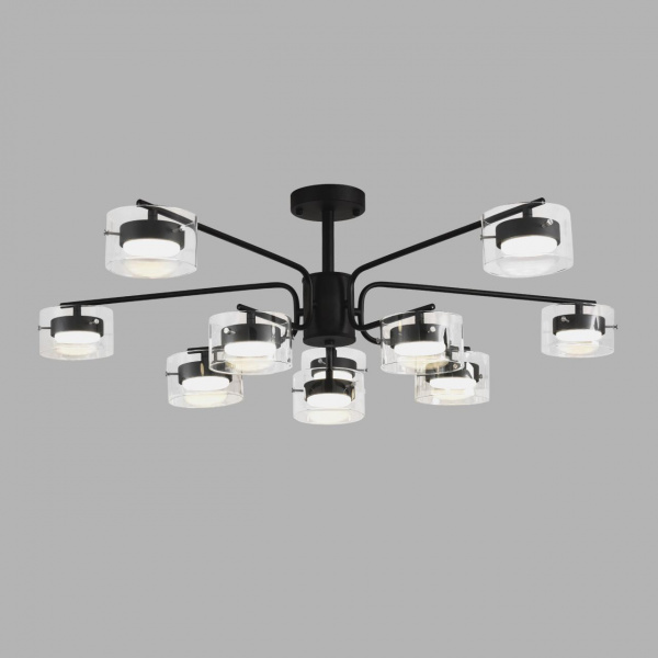 фото Черный/прозрачный, металл/стекло Светильник потолочный LED GX53 10*7W 220V NATALINA COMFI, арт. 8349/10C