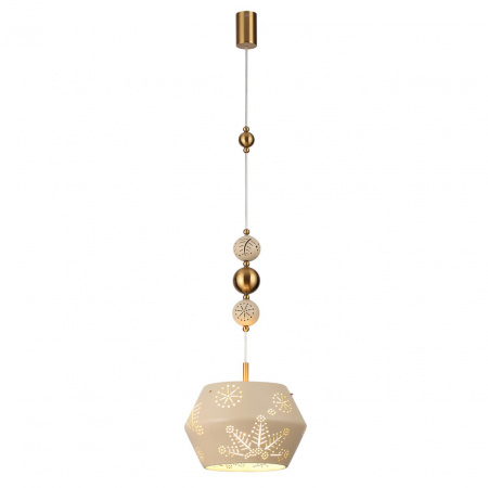фото Бежевый/античная бронза/металл/керамика Подвес E27 1*40W KARELIA PENDANT, арт. 5444/1A