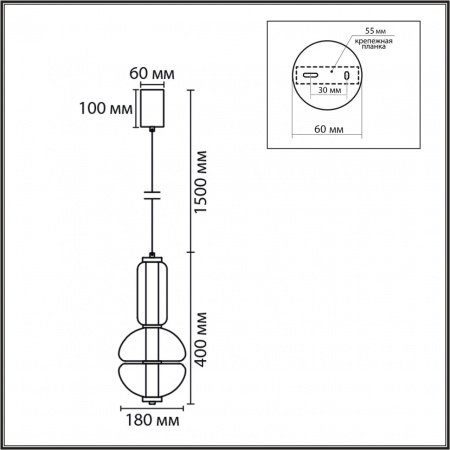 фото Бронза/прозрачный, металл/стекло Подвес LED 13W 4000K 220V TAISHA LEDIO, арт. 8325/28L