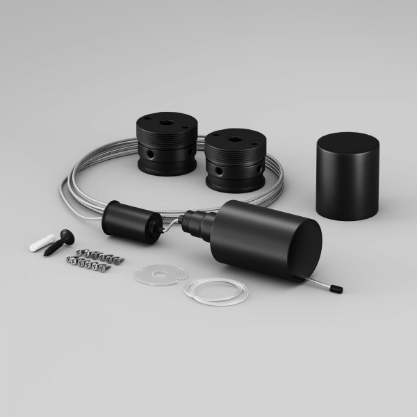 фото Набор для вертикального подвесного монтажа круглого неона 360° D18 черный Maytoni 201149