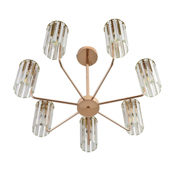 фото Золото/прозрачный, металл/хрусталь Люстра потолочная E14 7*40W 220V FAVLA CLASSI, арт. 8347/7