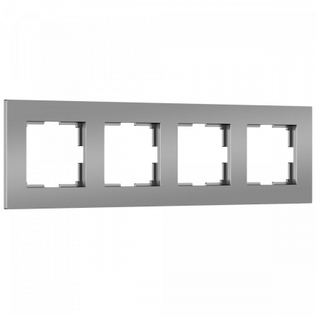 фото Рамка из поликарбоната на 4 поста Slab серебро софт W0042965