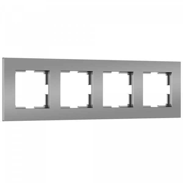 фото Рамка из поликарбоната на 4 поста Slab серебро софт W0042965