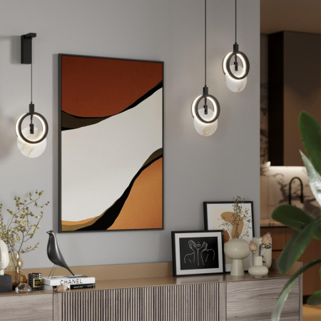 фото Черный/металл/алебастр Подвес LED 17W 3000K 986Лм MERCURY HIGHTECH, арт. 5422/17L