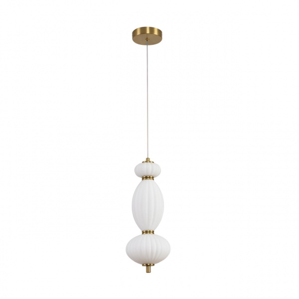 Латунь/белый, металл/стекло Подвес LED 8W 3000/4000/6000K 220V LIALDA LEDIO, арт. 8369/15L