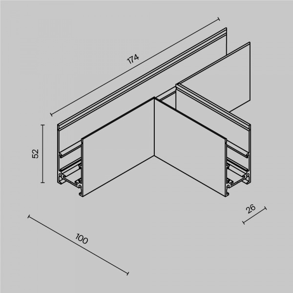фото Коннектор Т-образный Exility накладной черный Maytoni Technical TRA034CT-41B