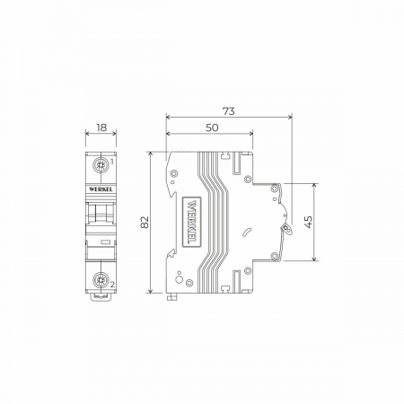 фото Автоматический выключатель 1P 50 A C 6 кА W901P506