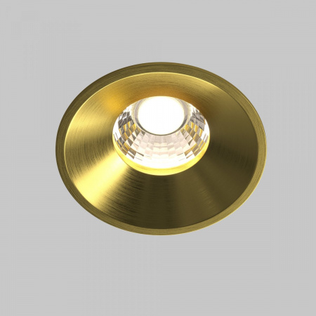 фото Встраиваемый светильник Maytoni Technical Round DL058-12W4K-BS, латунь
