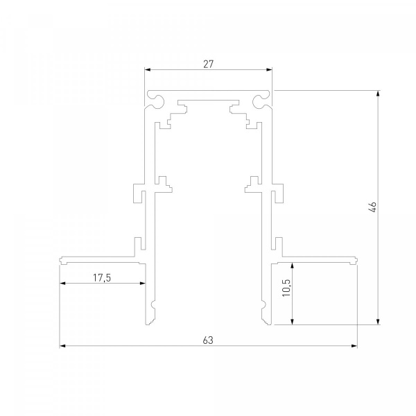 фото Slim Magnetic Шинопровод встраиваемый под ГКЛ 9,5мм черный (3м) 85210/00