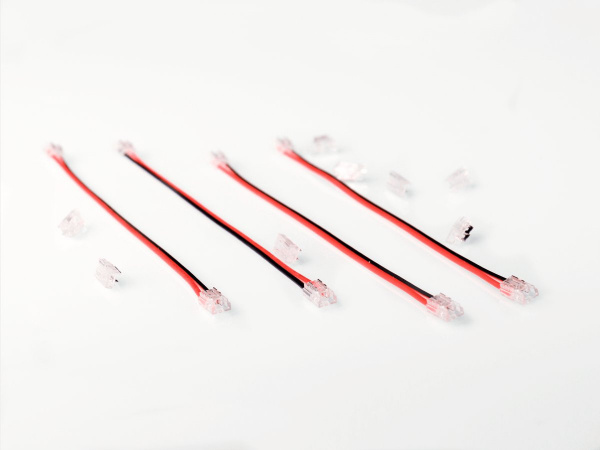 Коннектор SWG для ленты 5мм с проводом двусторонний, CN-5MM-BWB